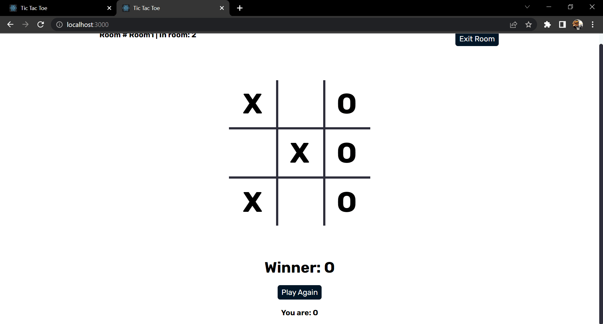 Simple TIC TAC TOE/ XO game with socket.io